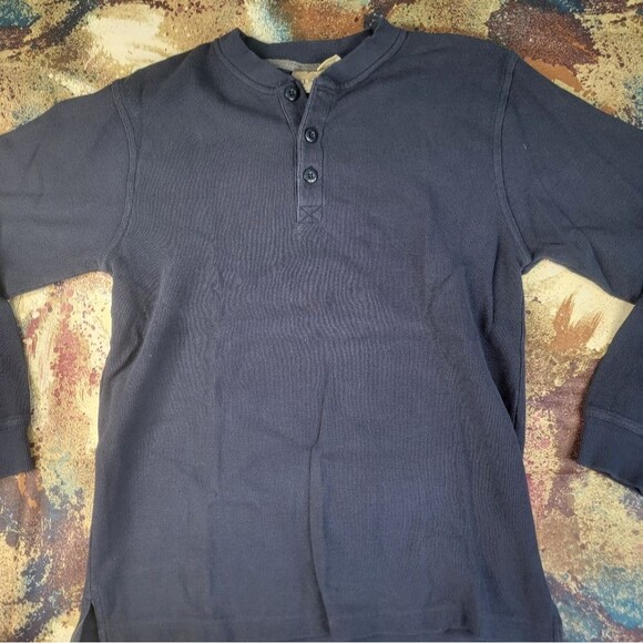 LL Bean Thermal Layer Blue Outdoor Cotton Shirt Long Sleeve Small Regular - Picture 5 of 13